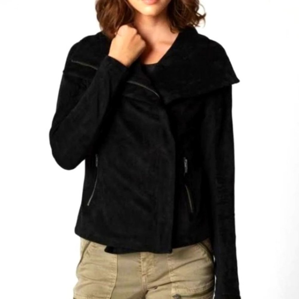 New SL8 Faux Suede Asymmetrical Zip Moto Jacket